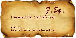Ferenczfi Szilárd névjegykártya